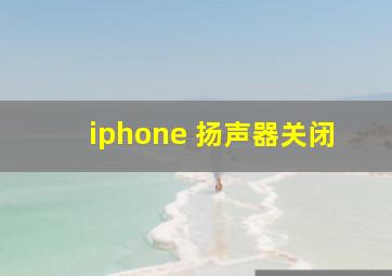 iphone 扬声器关闭